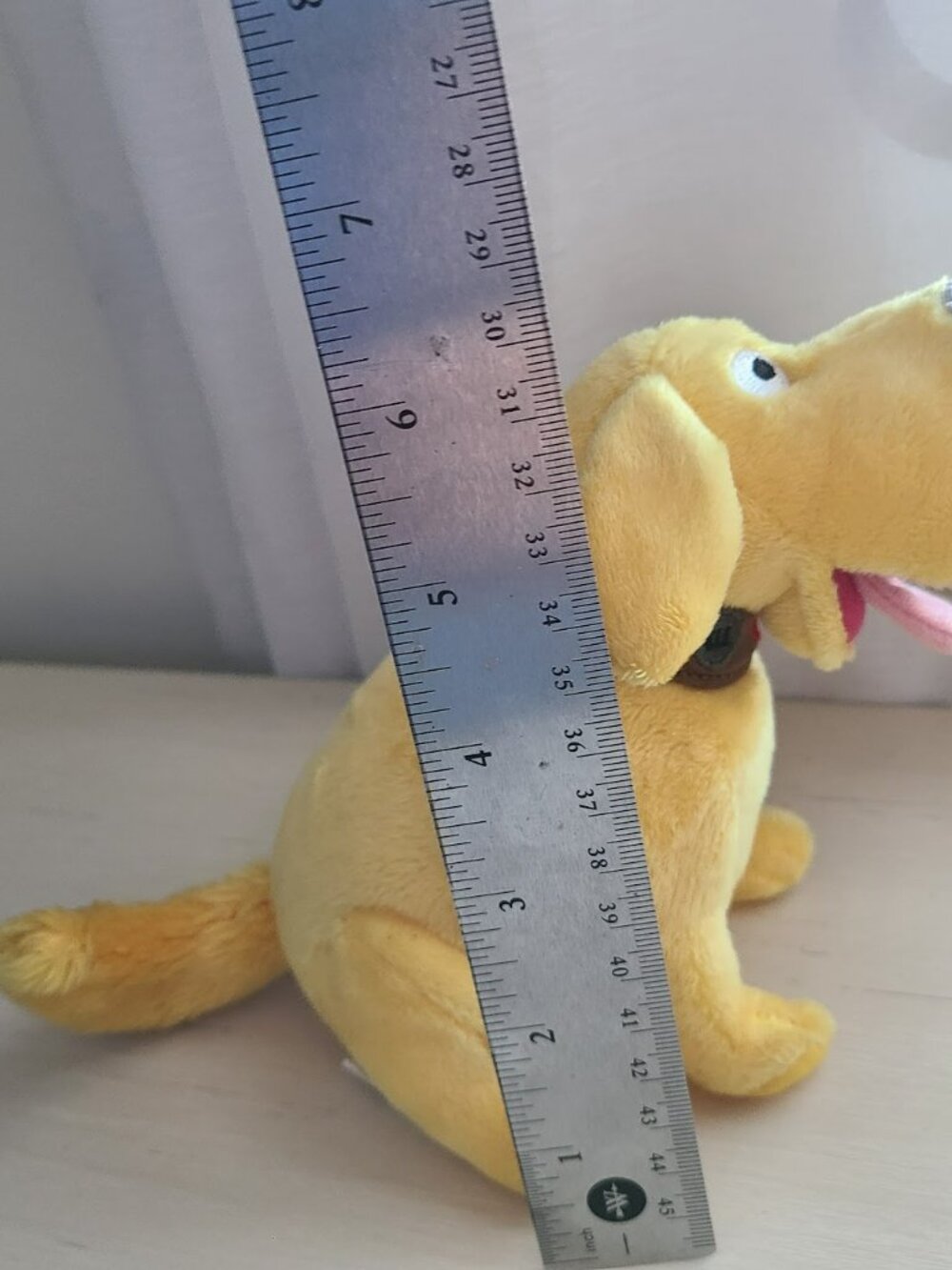 Disney Pixar Up Dug Yellow Plush Dog With Collar & Tongue Out 8" Small - Picture 6 of 8